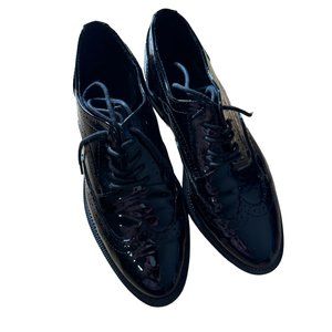 ASOS DESIGN More flat lace up shoes in black Size US8